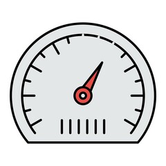 Vector Speedometer Filled Outline Icon Design