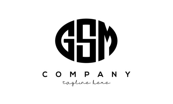 GSM three Letters creative circle logo design