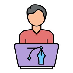 Vector Designer Filled Outline Icon Design