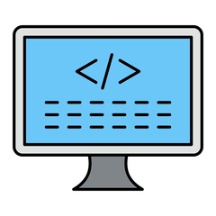 Vector Code Filled Outline Icon Design