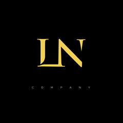 initial LN logo design vector