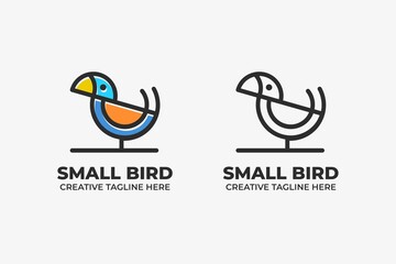 Fototapeta na wymiar Cute Small Bird Monoline Business Logo