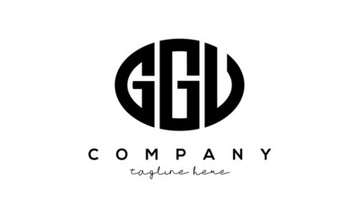 GGU three Letters creative circle logo design