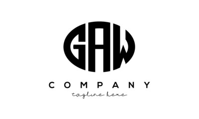 GAW three Letters creative circle logo design