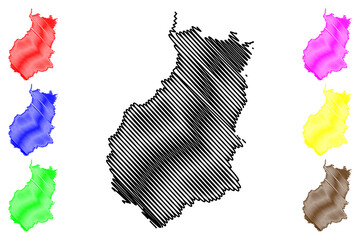 Jerichower Land district (Federal Republic of Germany, rural district, Free State of Saxony-Anhalt) map vector illustration, scribble sketch Jerichower Land map