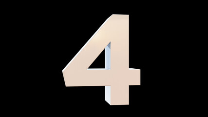 number four on black background