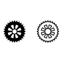 Gear vectpr icon set. mechanism illustration sign collection. Mechanics symbol or logo.