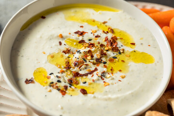 Homemade Organic Greek Yogurt Labneh Dip
