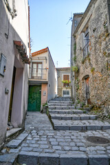 A street in the historic center of Trecchina, a old town in the Basilicata region, Italy.