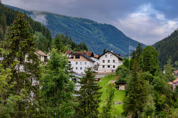 Fototapeta na wymiar Typical village in the Austrian Alps - travel photography