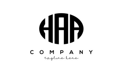 HAA three Letters creative circle logo design