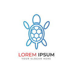 Simple abstract modern turtle sign vector logo icon design. Creative linear animal gradient logotype