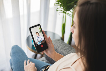 Female patient talking with doctor. Doctor telemedicine service online video for virtual patient...