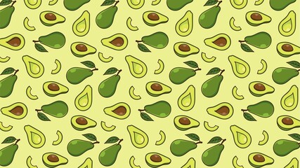 Avocado Background Pattern Vector Isolated
