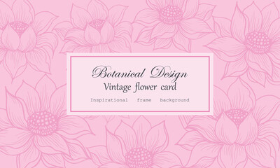 Vintage card hand drawn leaves flower pattern floral wreath Floral frame for flowershop with label design Summer rose flowers card boho batik Floral background for cosmetic packaging vector 