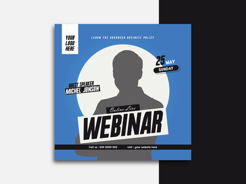 Webinar instrgram banner invitation template with vector.