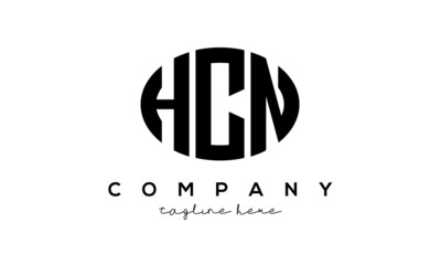 HCN three Letters creative circle logo design
