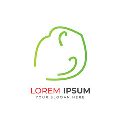 Simple abstract modern elephant sign vector logo icon design. Creative linear animal gradient logotype