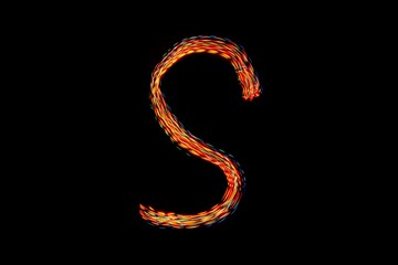 Letter S. Light painting alphabet.