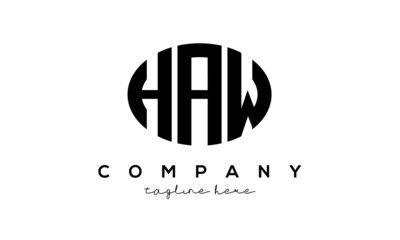 HAW three Letters creative circle logo design	