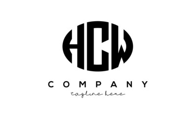 HCW three Letters creative circle logo design	