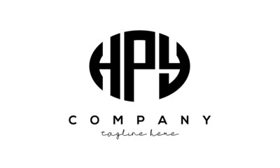 HPY three Letters creative circle logo design	