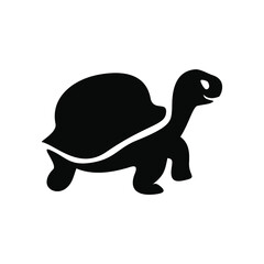 Land elephant turtle silhouette icon. Black symbol on white background