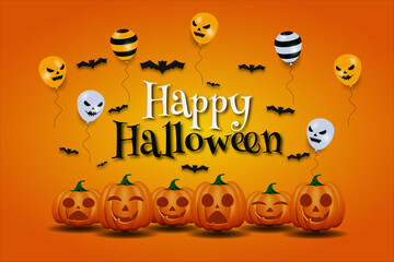 Halloween night background. Premium Vector