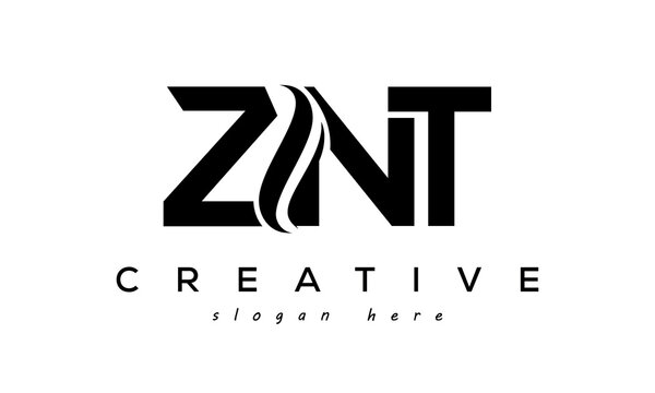 Letters ZNT creative logo design vector