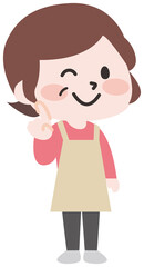 二頭身_家事をするシニア女性