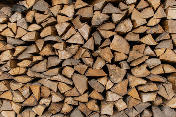 stacked loggs of fire wood texture background