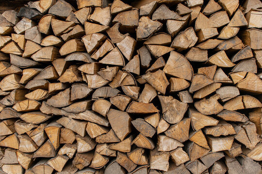 stacked loggs of fire wood texture background