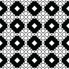 Seamless vector pattern in geometric ornamental style. Black  ornament.
