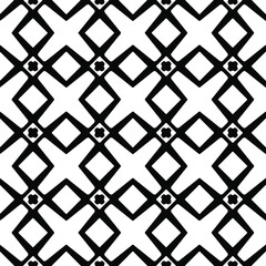 Seamless vector pattern in geometric ornamental style. Black  ornament.