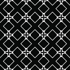 Fototapeta premium Seamless vector pattern in geometric ornamental style. Black ornament.