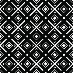 Seamless vector pattern in geometric ornamental style. Black  ornament.