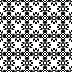  floral seamless pattern background.Geometric ornament for wallpapers and backgrounds. Black and white pattern.