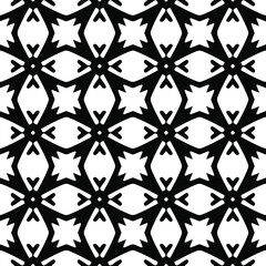  floral seamless pattern background.Geometric ornament for wallpapers and backgrounds. Black and white pattern.