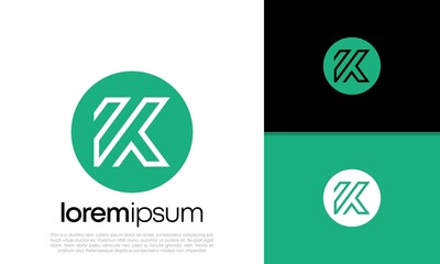 Initials K logo design. Innovative high tech logo template. 