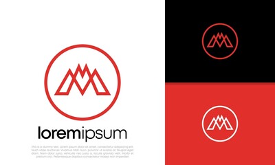 Initials M logo design. Innovative high tech logo template. 