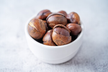 Dried Chestnuts on a background