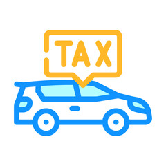 car tax color icon vector. car tax sign. isolated symbol illustration