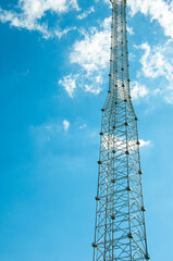 construction of metal sections on the anten for mobile communication and the Internet. High quality photo