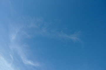 Cirrus clouds that form at the highest level are like silk threads, sometimes streaking across...