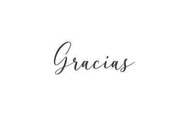 Gracias vector lettering. Thank you in Spanish. Phrase handwritten calligraphy.