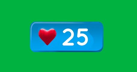 Blue box and a heart with numbers 4k