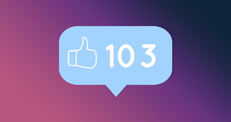 Numbers of likes in a blue box 4k