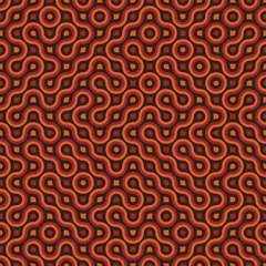 Seamless orange red truchet tiling pattern background