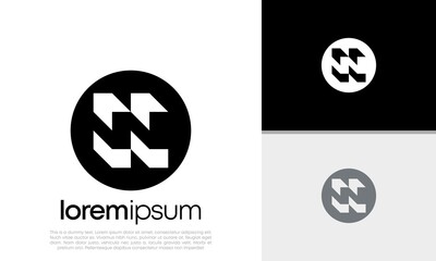 Initials N logo design. Innovative high tech logo template.