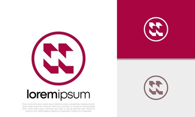 Initials N logo design. Innovative high tech logo template.
